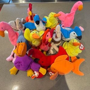 Lot of 15 Ty Teenie Beanie Babies - Fish & Fowl